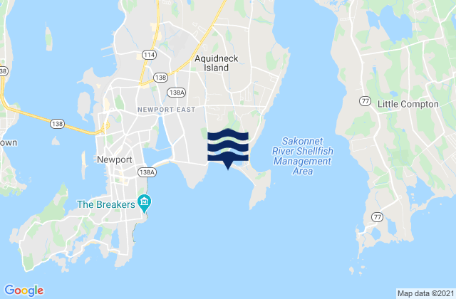 Mappa delle Getijden in 2nd Beach (Sachuest Beach), United States