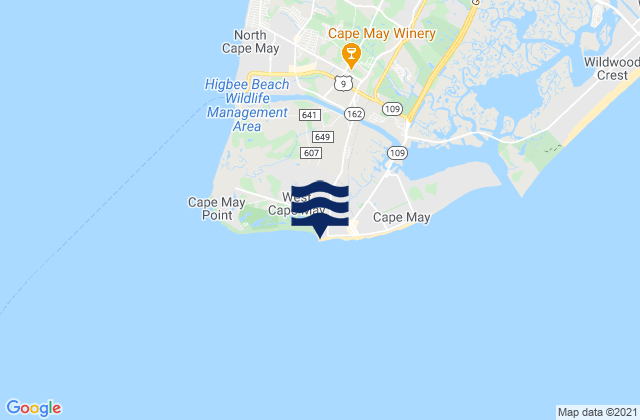 Mappa delle Getijden in 2nd Beach, United States