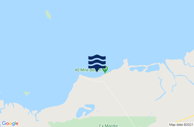 Mappa delle Getijden in 40 Mile Beach, Australia
