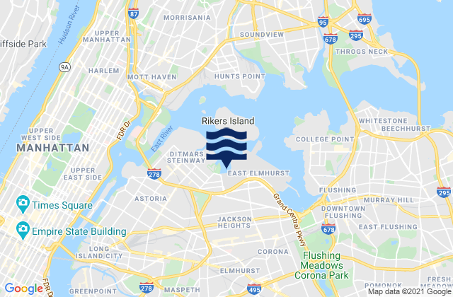 Mappa delle Getijden in 81st Street, United States