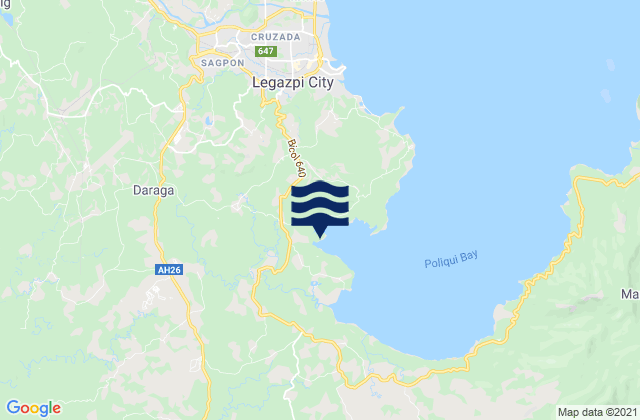Mappa delle Getijden in Aanislag, Philippines