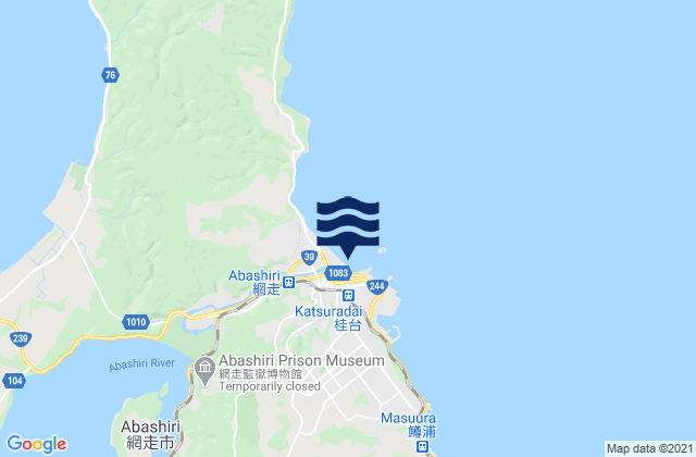 Mappa delle Getijden in Abashiri, Japan