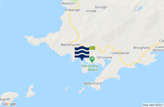 Mappa delle Getijden in Abbey Island, Ireland