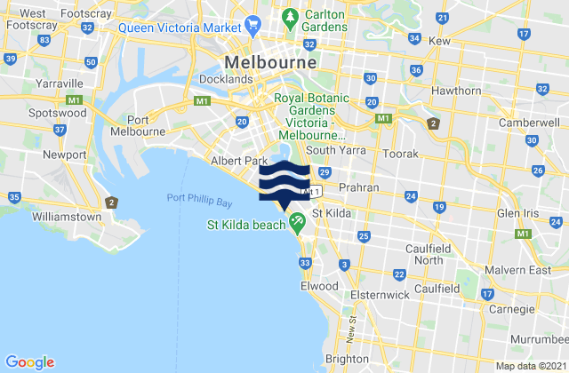 Mappa delle Getijden in Abbotsford, Australia