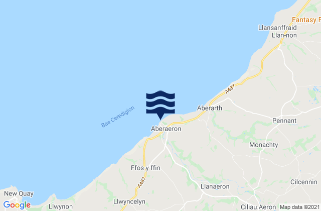 Mappa delle Getijden in Aberaeron North Beach, United Kingdom