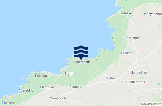 Mappa delle Getijden in Abercastle Beach, United Kingdom
