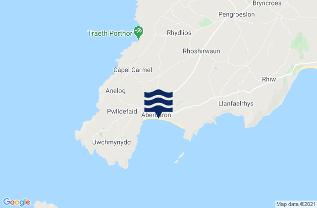 Mappa delle Getijden in Aberdaron Beach, United Kingdom