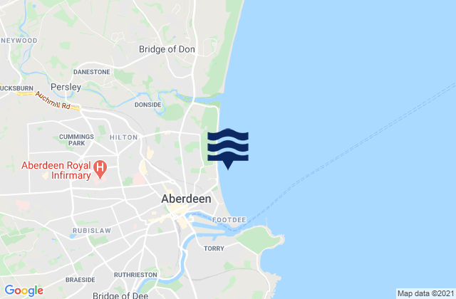 Mappa delle Getijden in Aberdeen Beach, United Kingdom