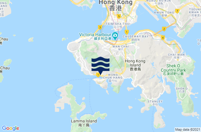 Mappa delle Getijden in Aberdeen, Hong Kong