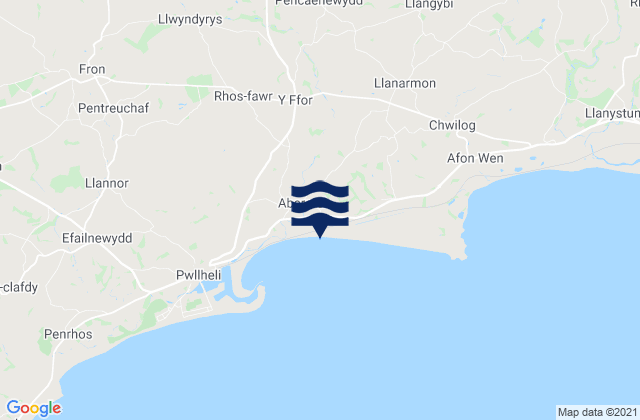 Mappa delle Getijden in Abererch Beach, United Kingdom
