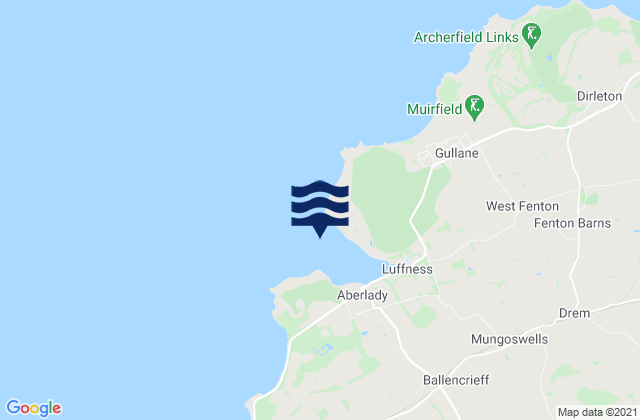 Mappa delle Getijden in Aberlady Bay, United Kingdom