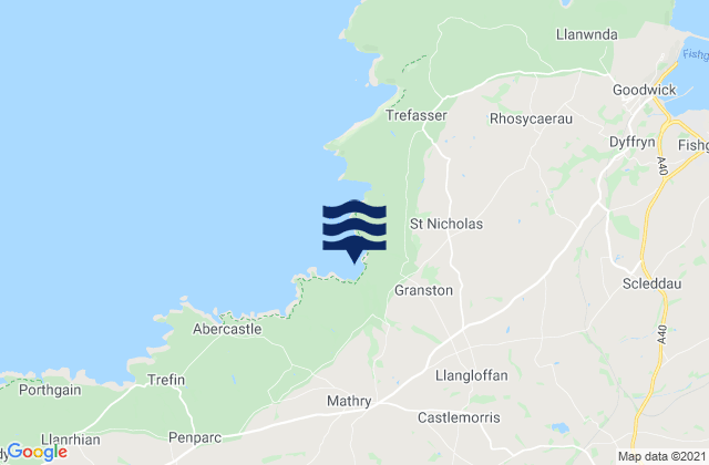 Mappa delle Getijden in Abermawr Bay Beach, United Kingdom