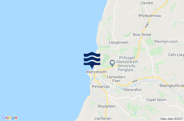 Mappa delle Getijden in Aberystwyth - North Beach, United Kingdom