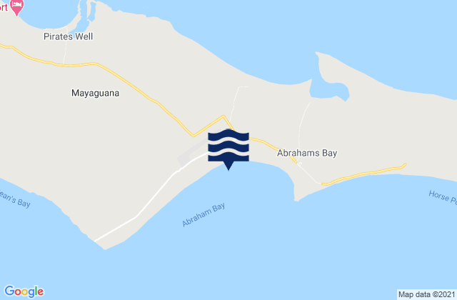 Mappa delle Getijden in Abraham Bay Mayaguana Island, Haiti