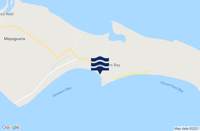 Mappa delle Getijden in Abraham’s Bay, Bahamas