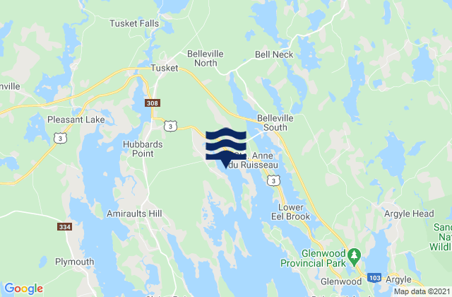 Mappa delle Getijden in Abrams River, Canada