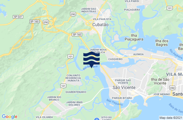 Mappa delle Getijden in Abras, Brazil