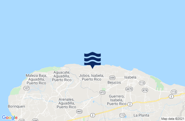 Mappa delle Getijden in Aceitunas, Puerto Rico