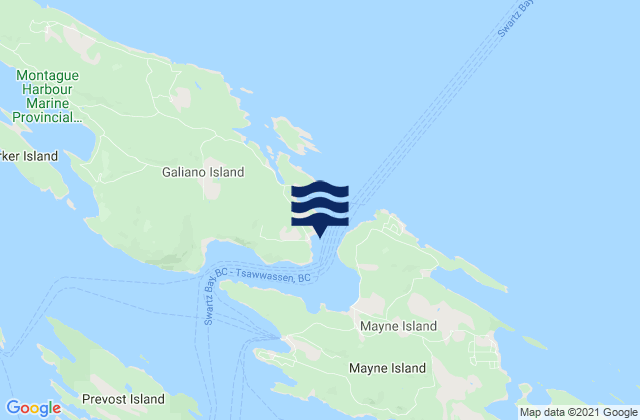 Mappa delle Getijden in Active Pass Galiano Island, United States