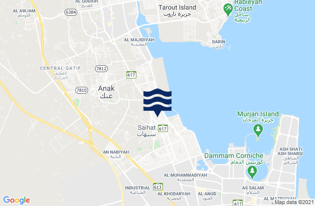 Mappa delle Getijden in Ad Dammām, Saudi Arabia