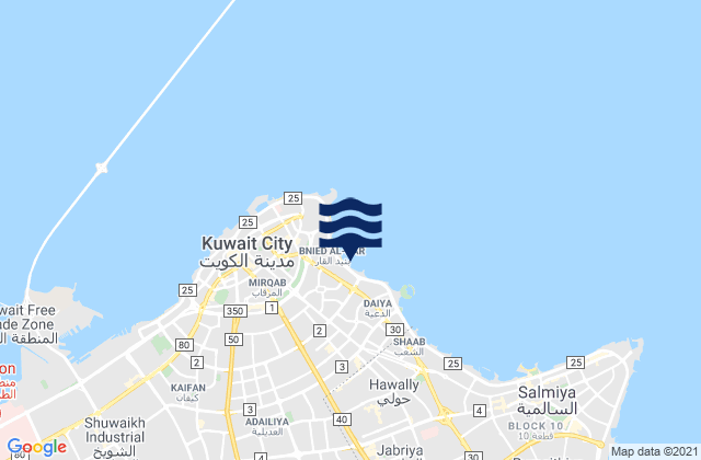 Mappa delle Getijden in Ad Dasmah, Kuwait