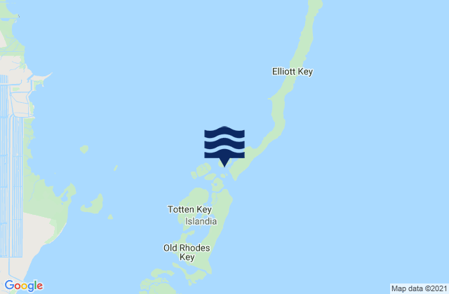 Mappa delle Getijden in Adams Key (South End Biscayne Bay), United States