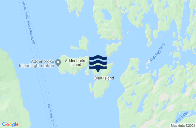 Mappa delle Getijden in Addenbroke Island, Canada