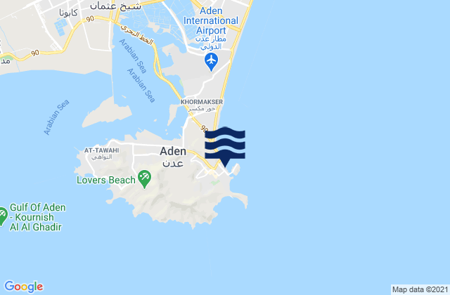 Mappa delle Getijden in Aden, Yemen
