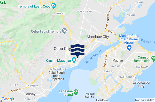 Mappa delle Getijden in Adlaon, Philippines