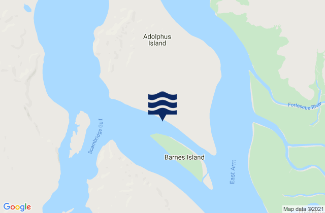 Mappa delle Getijden in Adolphus Island, Australia