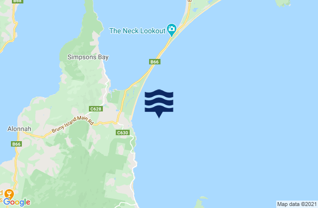 Mappa delle Getijden in Adventure Bay, Australia
