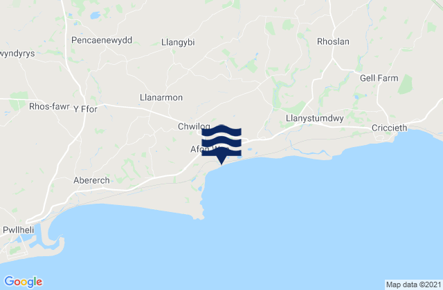 Mappa delle Getijden in Afon Wen Beach, United Kingdom