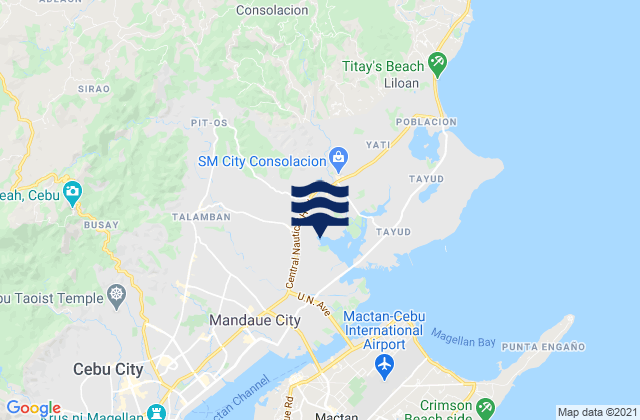 Mappa delle Getijden in Agsungot, Philippines