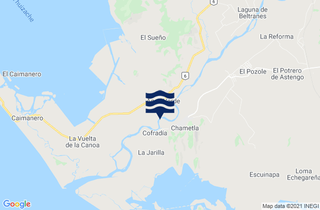 Mappa delle Getijden in Agua Verde, Mexico