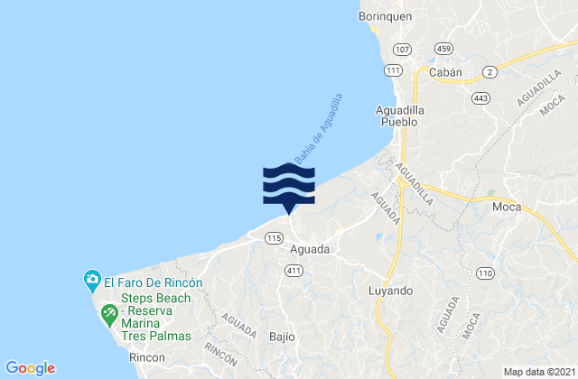 Mappa delle Getijden in Aguada, Puerto Rico
