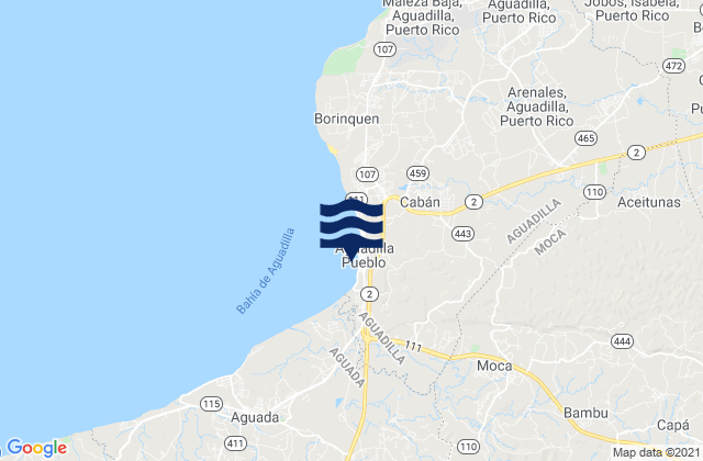 Mappa delle Getijden in Aguadilla Barrio-Pueblo, Puerto Rico