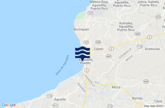 Mappa delle Getijden in Aguadilla, Puerto Rico