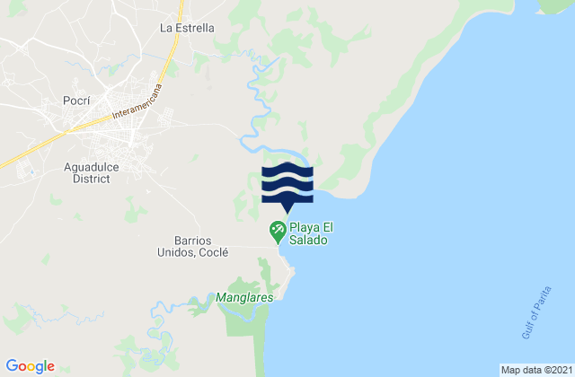 Mappa delle Getijden in Aguadulce, Panama