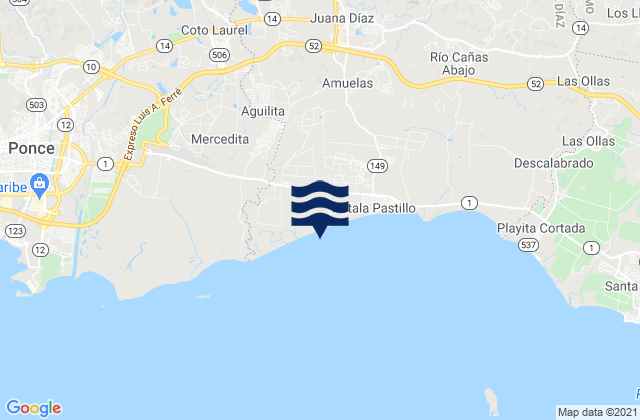 Mappa delle Getijden in Aguilita, Puerto Rico