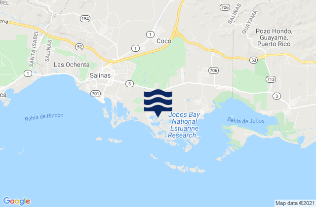 Mappa delle Getijden in Aguirre Barrio, Puerto Rico