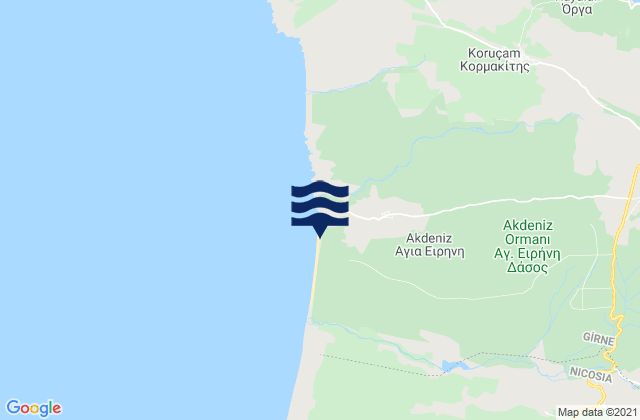 Mappa delle Getijden in Agía Eiríni, Cyprus