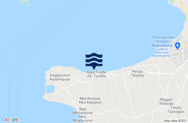 Mappa delle Getijden in Agía Triáda, Greece