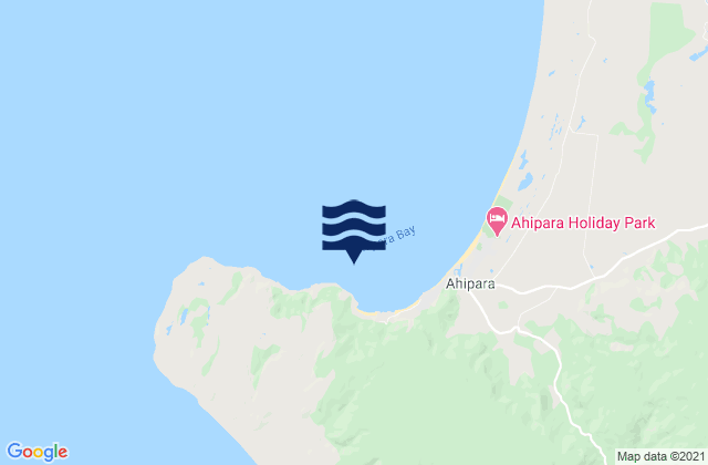 Mappa delle Getijden in Ahipara Bay, New Zealand