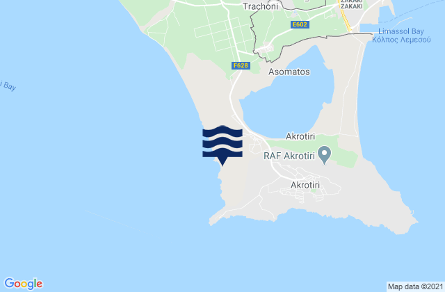 Mappa delle Getijden in Akrotíri, Cyprus