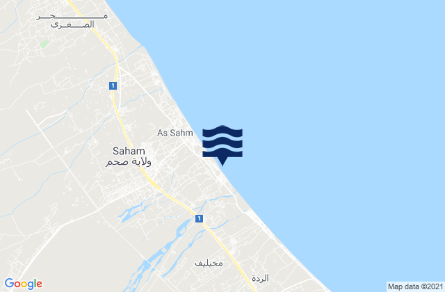 Mappa delle Getijden in Al Batinah North Governorate, Oman