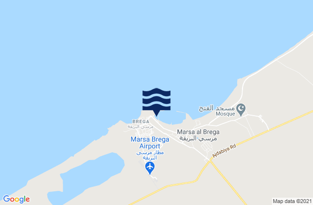 Mappa delle Getijden in Al Burayqah, Libya