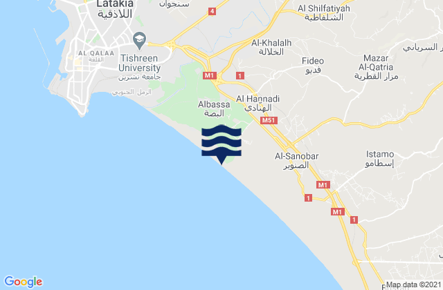 Mappa delle Getijden in Al Hinādī, Syria