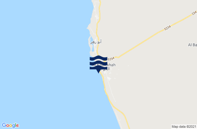 Mappa delle Getijden in Al Khawkhah, Yemen