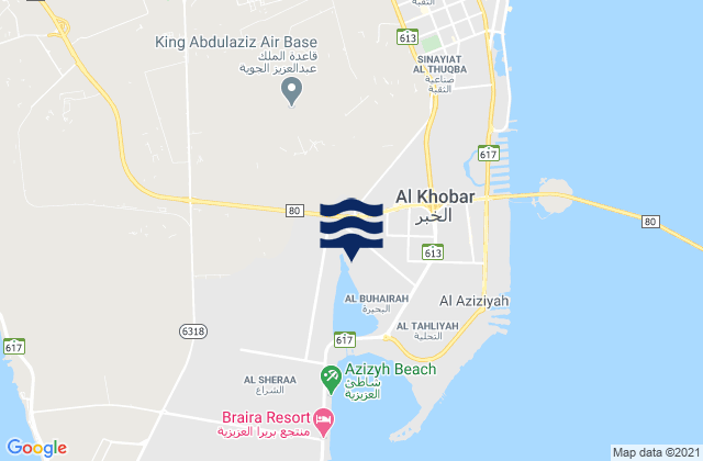 Mappa delle Getijden in Al Khubar, Saudi Arabia