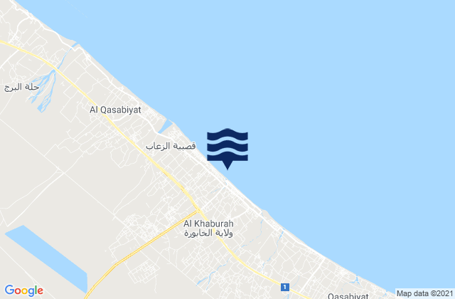 Mappa delle Getijden in Al Khābūrah, Oman